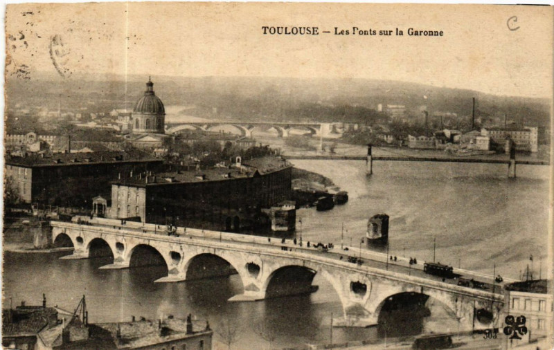 Carte postale ancienne Toulouse - Les Ponts sur la Garonne à Toulouse