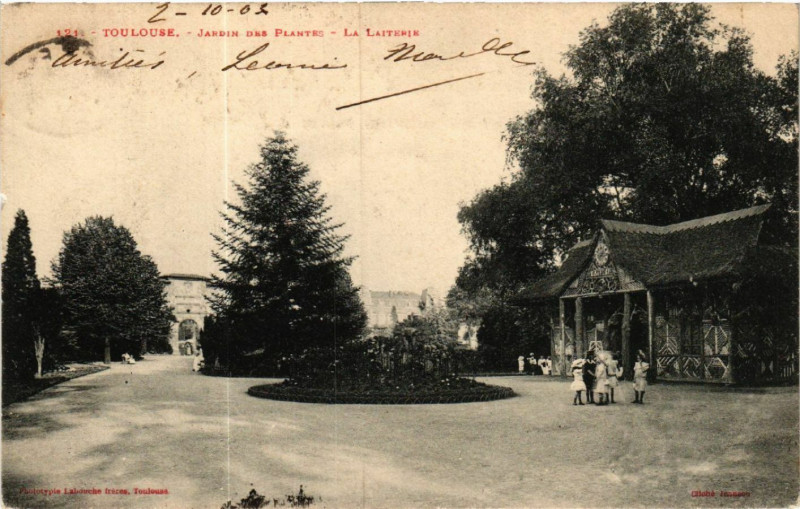 Carte postale ancienne Toulouse - Jardins de Plantes - La Laiterie à Toulouse