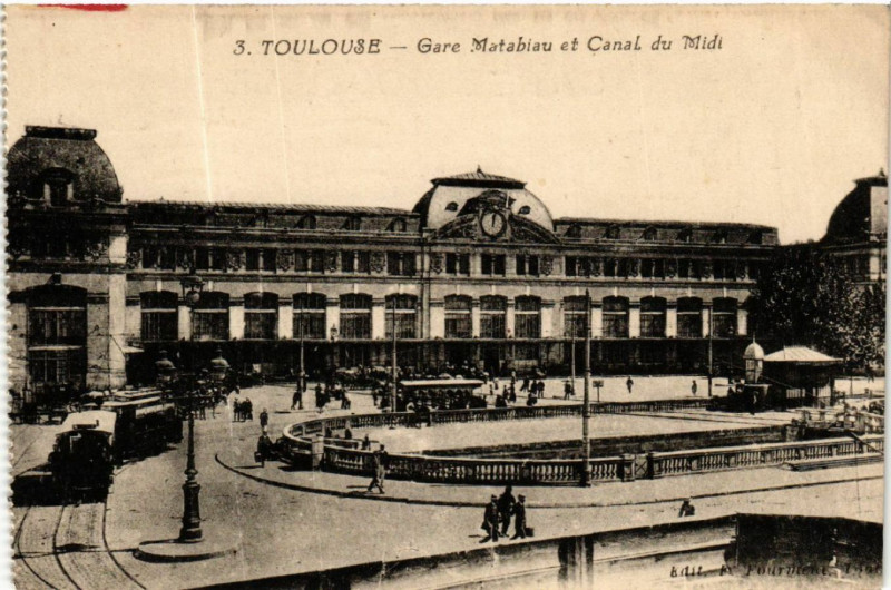 Carte postale ancienne Toulouse - Gare Matabiau et Canal du Midi à Toulouse