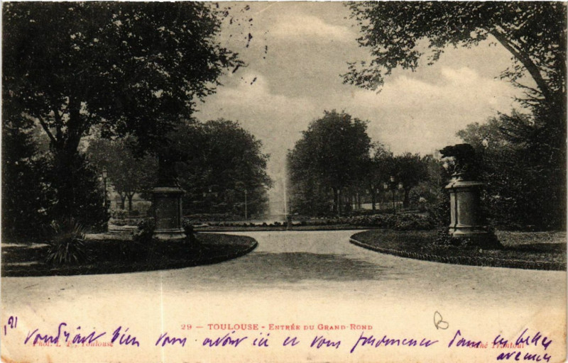 Carte postale ancienne Toulouse - Entrée du Grand Rond à Toulouse