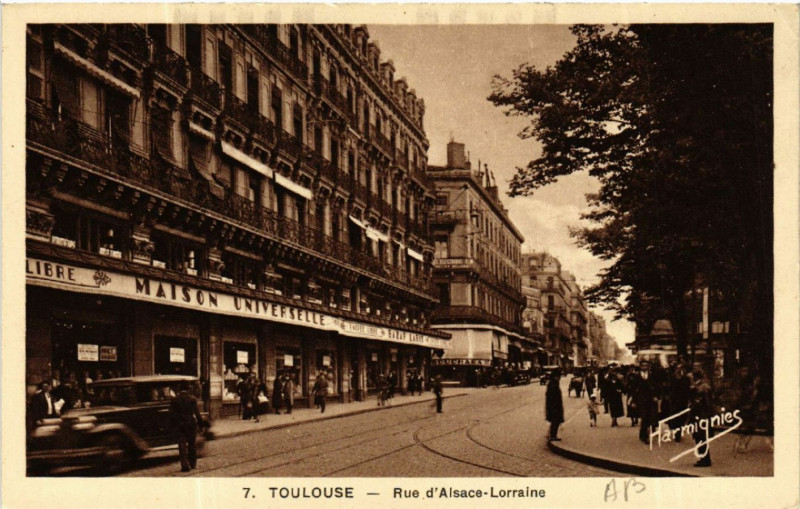 Carte postale ancienne Toulouse - Rue d'Alsace-Lorraine à Toulouse