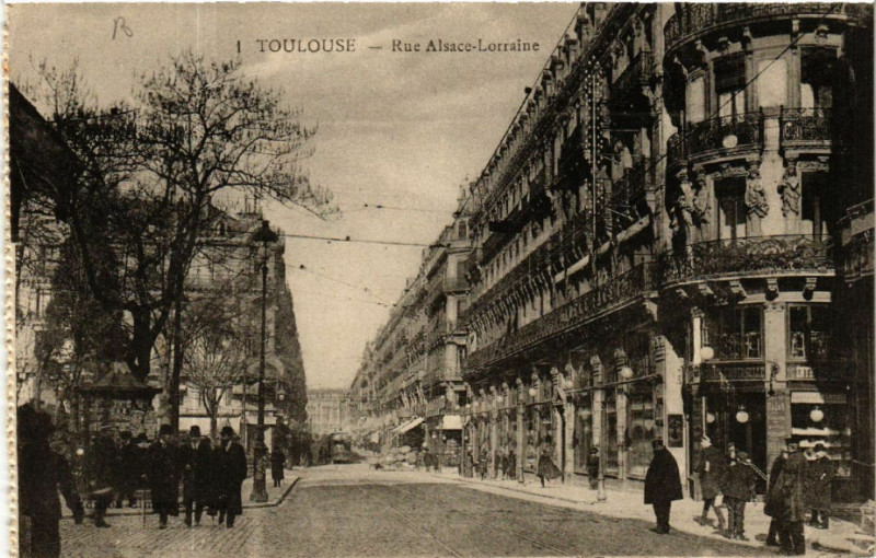 Carte postale ancienne Toulouse - Rue Alsace-Lorraine à Toulouse