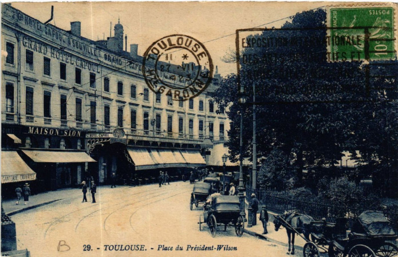 Carte postale ancienne Toulouse - Place du Président-Wilson à Toulouse