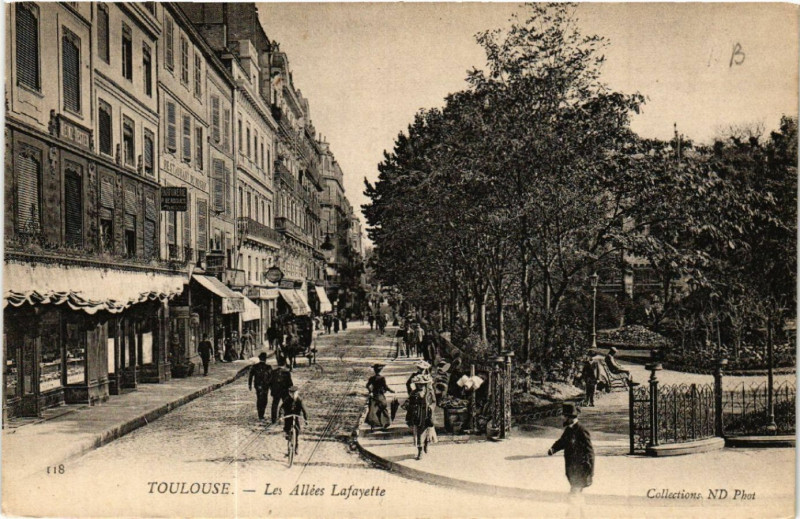 Carte postale ancienne Toulouse - Les Allées Lafayette à Toulouse