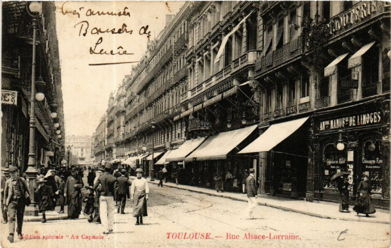 Carte postale ancienne Toulouse - Rue Alsace-Lorraine à Toulouse