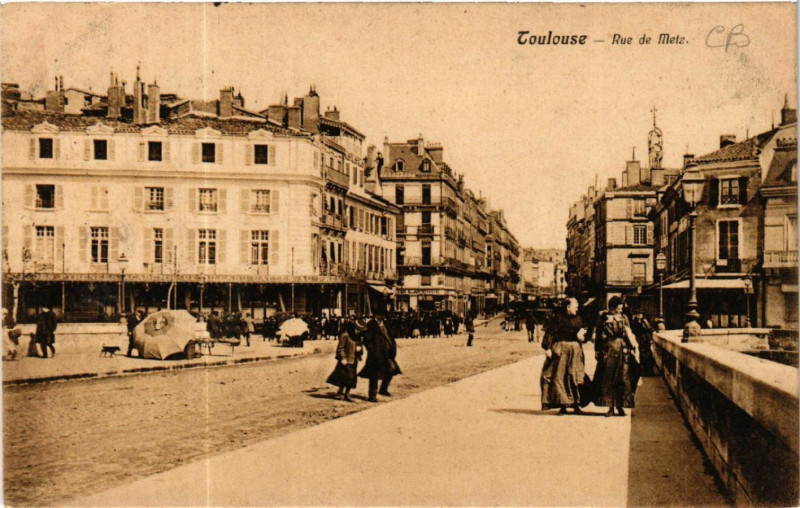 Carte postale ancienne Toulouse - Rue de Metz à Toulouse