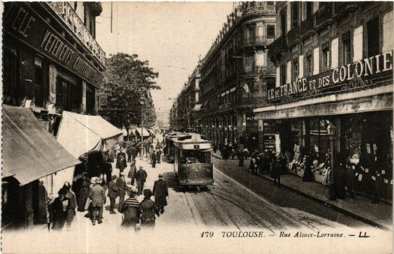 Carte postale ancienne Toulouse - Rue Alsace-Lorraine à Toulouse