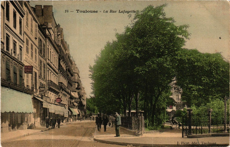 Carte postale ancienne Toulouse - La Rue Lafayette à Toulouse