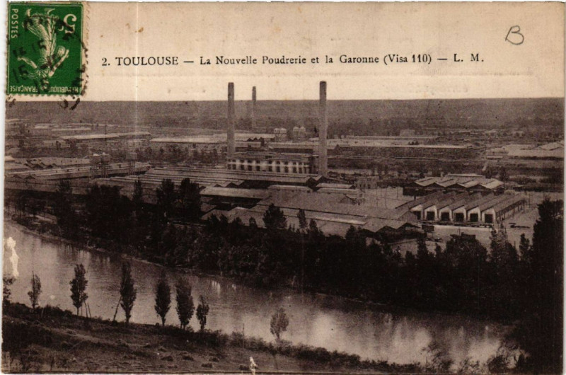 Carte postale ancienne Toulouse - La Nouvelle Pouderie et la Garonne (Visa 110) à Toulouse