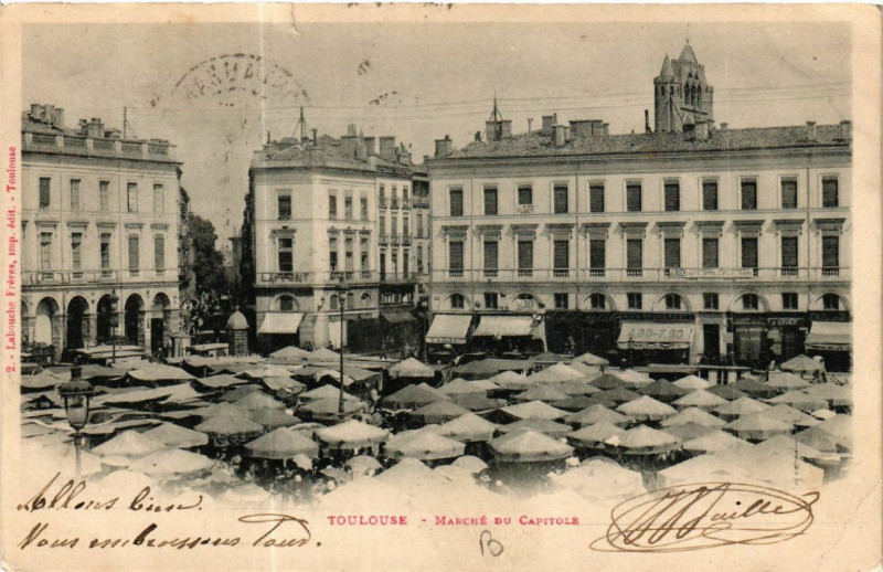 Carte postale ancienne Toulouse - Marché du Capitole à Toulouse