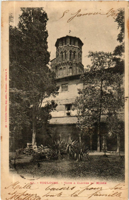 Carte postale ancienne Toulouse - Tour & Cloitre du Musée à Toulouse