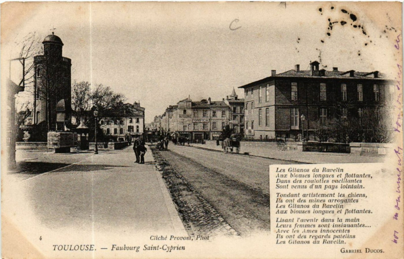 Carte postale ancienne Toulouse - Faubourg Saint-Cyprien à Toulouse