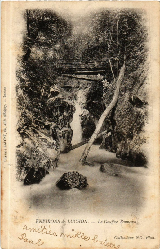 Carte postale ancienne Env. de Luchon - Le Gouffre Bonneau