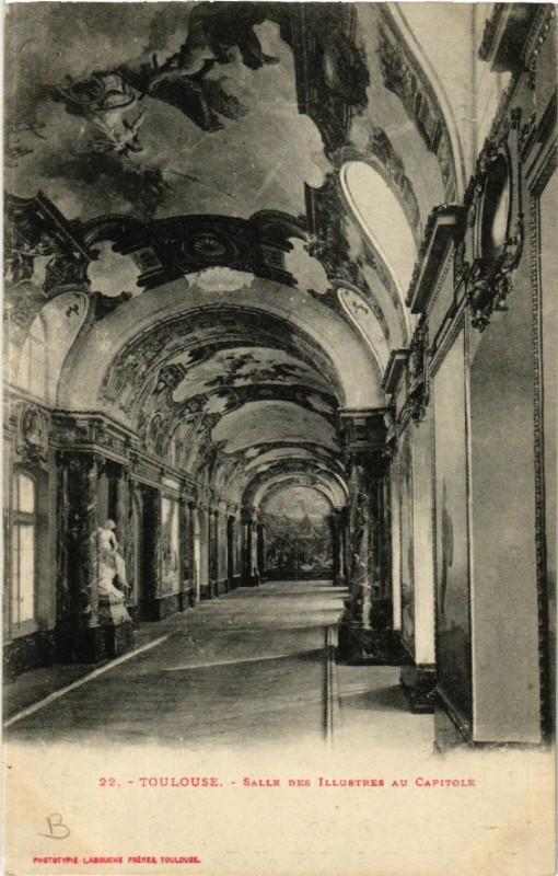 Carte postale ancienne Toulouse - Salle des Illustres au Capitole à Toulouse