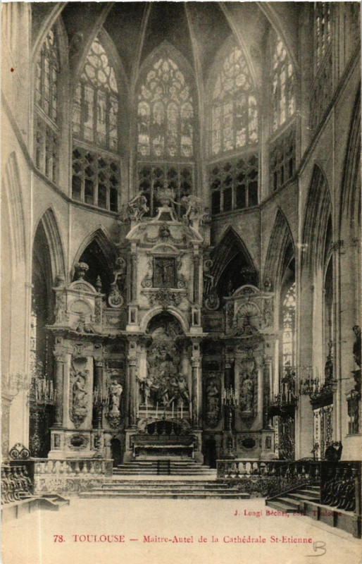 Carte postale ancienne Toulouse - Maitre-Autel de la Cathédrale Saint-Etienne à Toulouse
