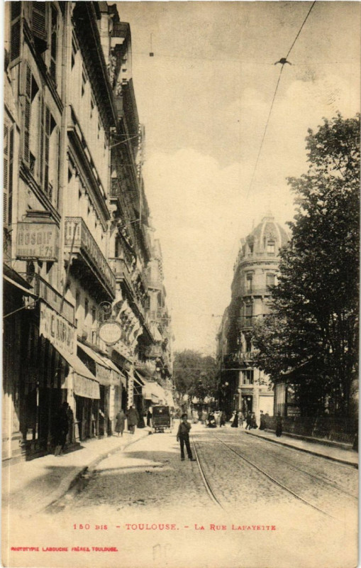 Carte postale ancienne Toulouse - La Rue Lafayette à Toulouse