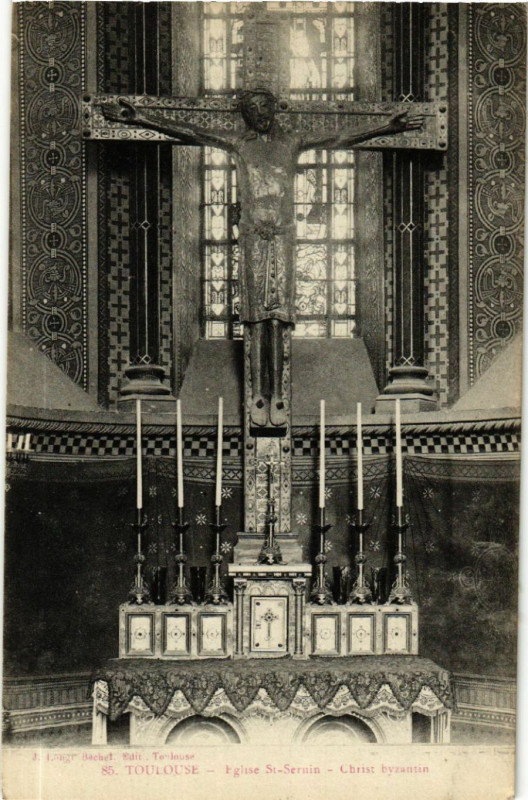 Carte postale ancienne Toulouse - Eglise Saint-Sernin - Christ byzantin à Toulouse