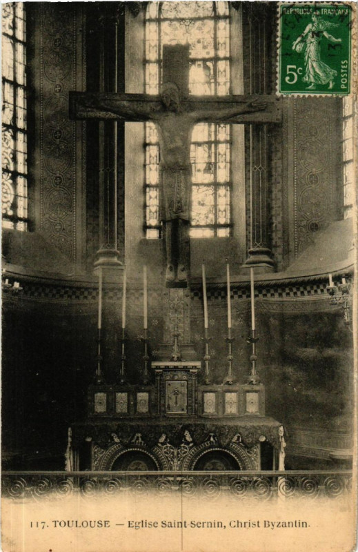 Carte postale ancienne Toulouse - Eglise Saint-Sernin Christ Byzantin à Toulouse