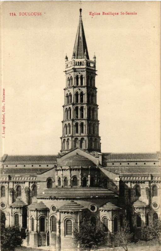 Carte postale ancienne Toulouse - Eglise Basilique Saint-Sernin à Toulouse