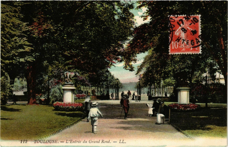 Carte postale ancienne Toulouse - L'Entrée du Grand Rond à Toulouse