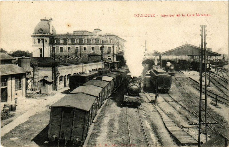 Carte postale ancienne Toulouse - Intérieur de la Gare Matabiau à Toulouse