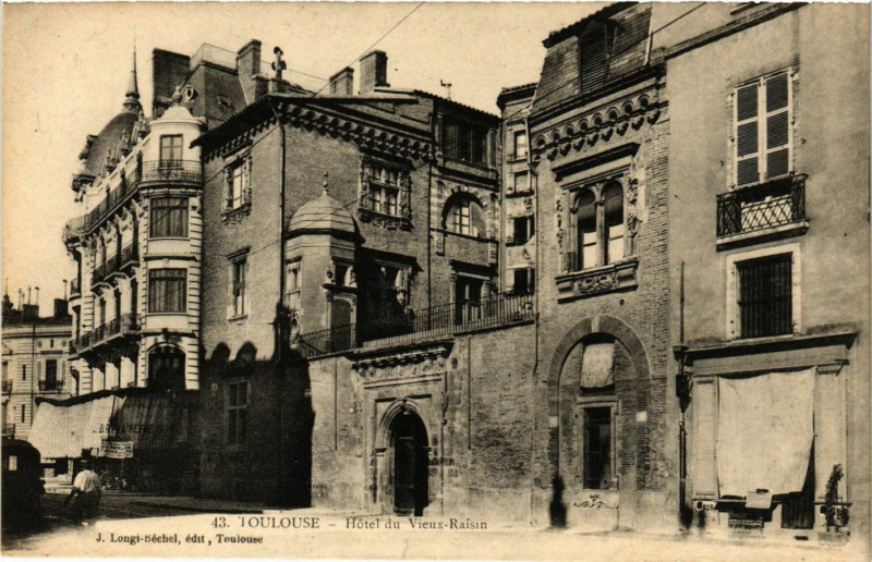 Carte postale ancienne Toulouse - Hotel du Vieux-Raisin à Toulouse