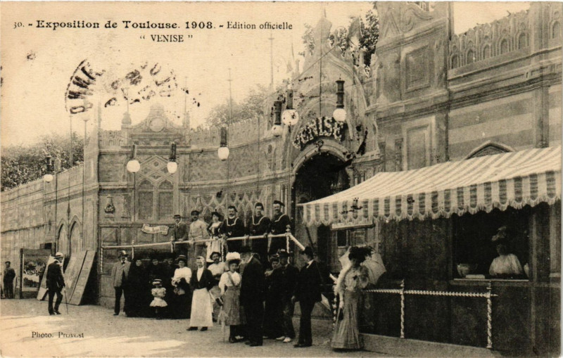 Carte postale ancienne Exposition de Toulouse 1908 - Edition officiale - Venise à Toulouse