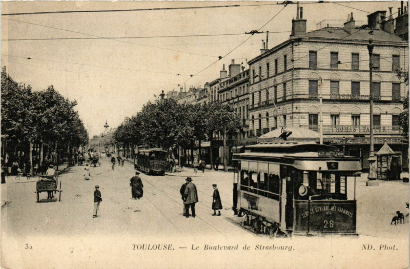 Carte postale ancienne Toulouse - Le Boulevard de Starsbourg à Toulouse
