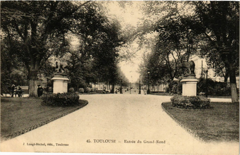 Carte postale ancienne Toulouse - Entrée du Grand-Rond à Toulouse