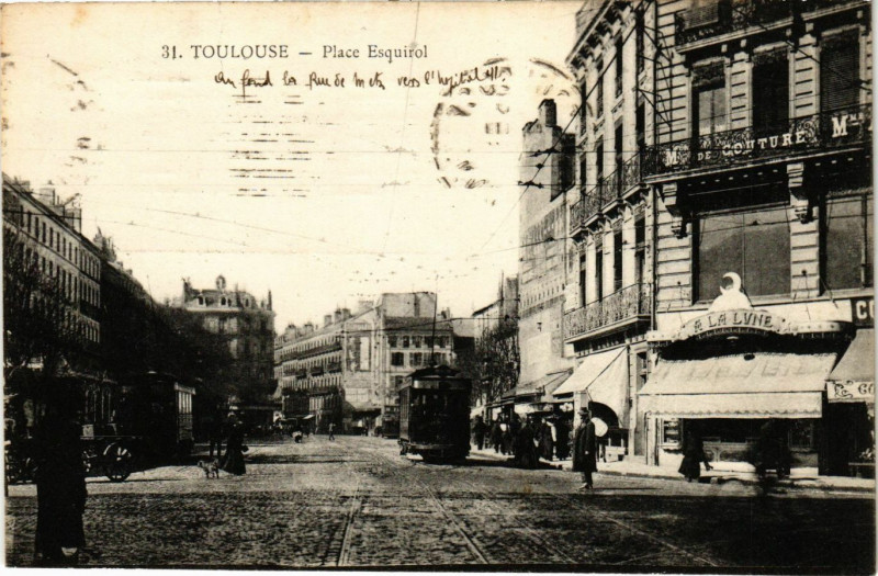 Carte postale ancienne Toulouse - Place Esquirol à Toulouse
