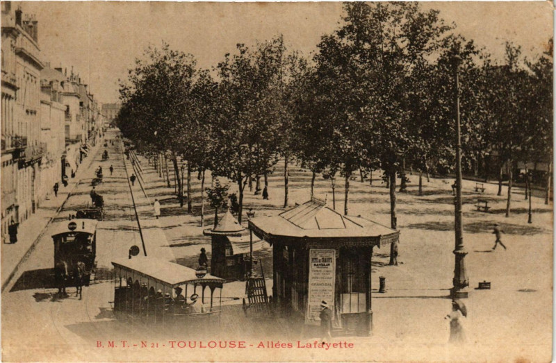 Carte postale ancienne Toulouse - Allées Lafayette à Toulouse