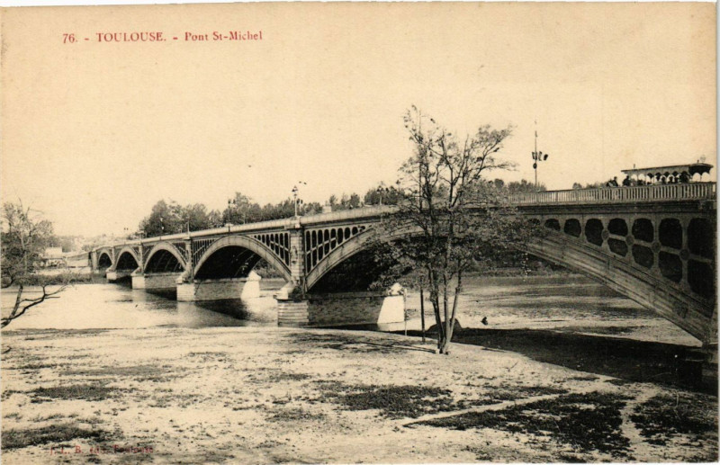 Carte postale ancienne Toulouse - Pont Saint-Michel à Toulouse