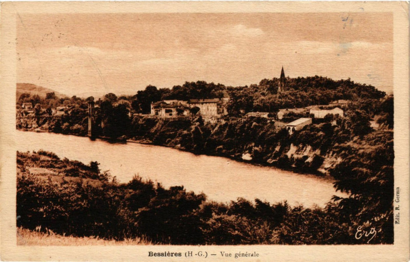 Carte postale ancienne Bessieres - Vue générale à Bessières