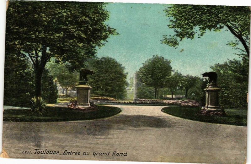 Carte postale ancienne Ed. Aqua 2751 Toulouse Entrée du Grand Rond à Toulouse