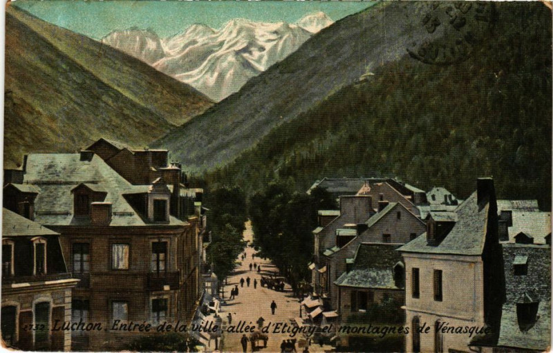 Carte postale ancienne Ed. Aqua 2732 Luchon Entrée de la Ville