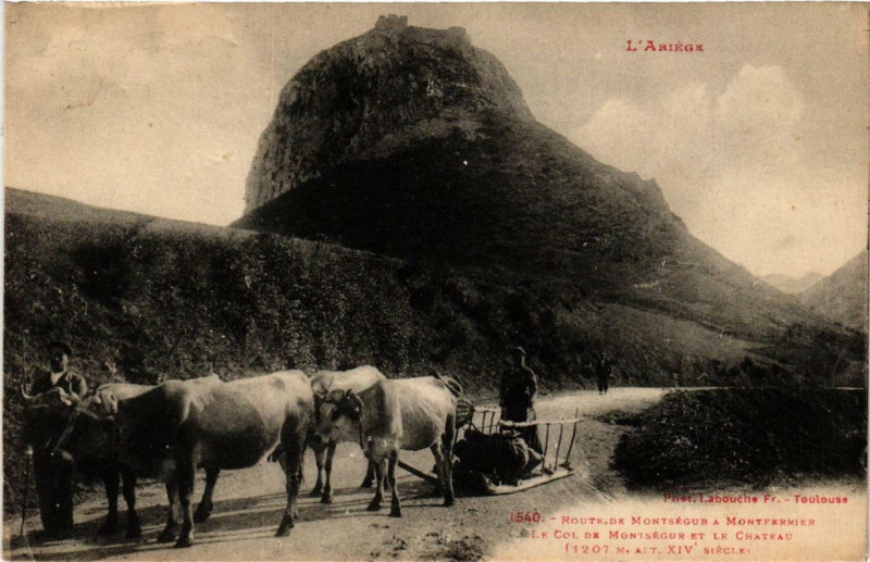 Carte postale ancienne L'Ariege Route de Montsegur a Montferrier à Montségur