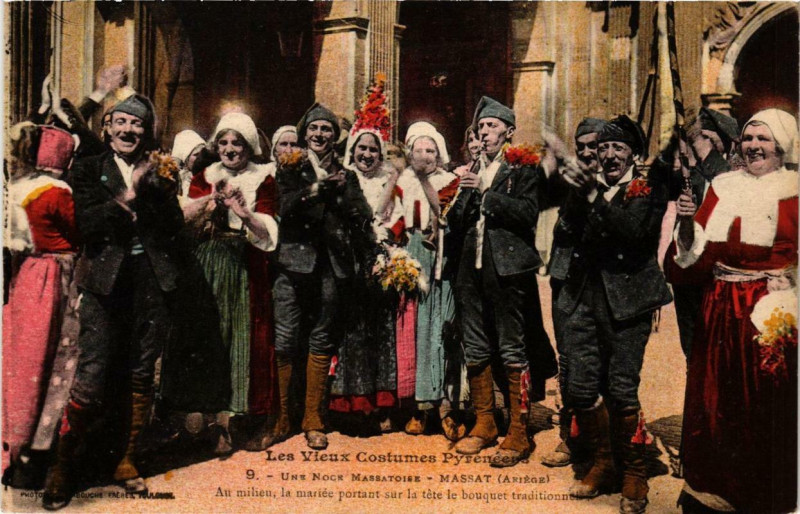 Carte postale ancienne Massat Une Noce MASSAToise à Massat