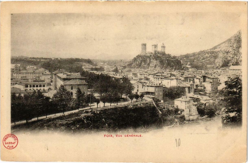 Carte postale ancienne Foix Vue Générale à Foix