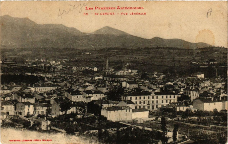 Carte postale ancienne Saint-Girons Vue Générale à Saint-Girons
