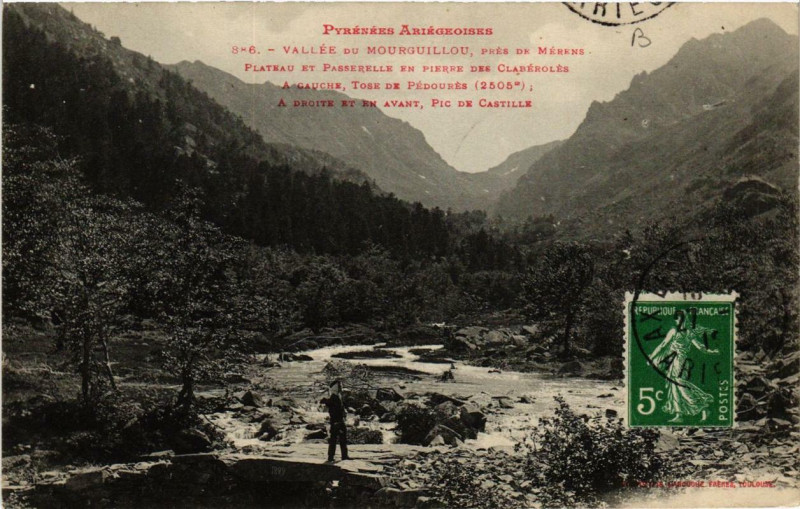 Carte postale ancienne Vallée du Mourguillou, pres de Mérens