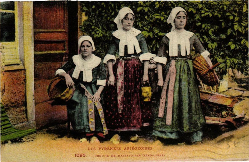 Carte postale ancienne Groupe de MASSAToises à Massat