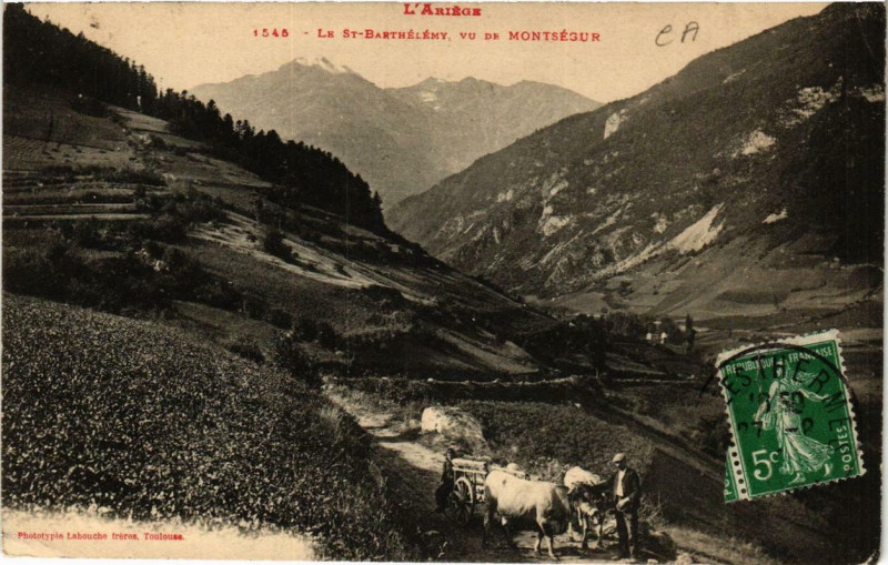 Carte postale ancienne Le Saint-Barthelemy, vu de Montsegur à Montségur