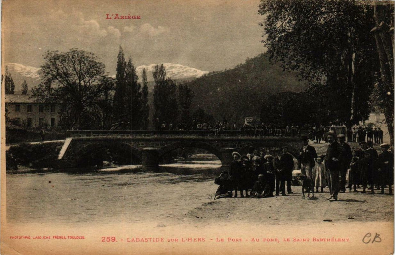 Carte postale ancienne Labastide sur l'Hers Le Pont