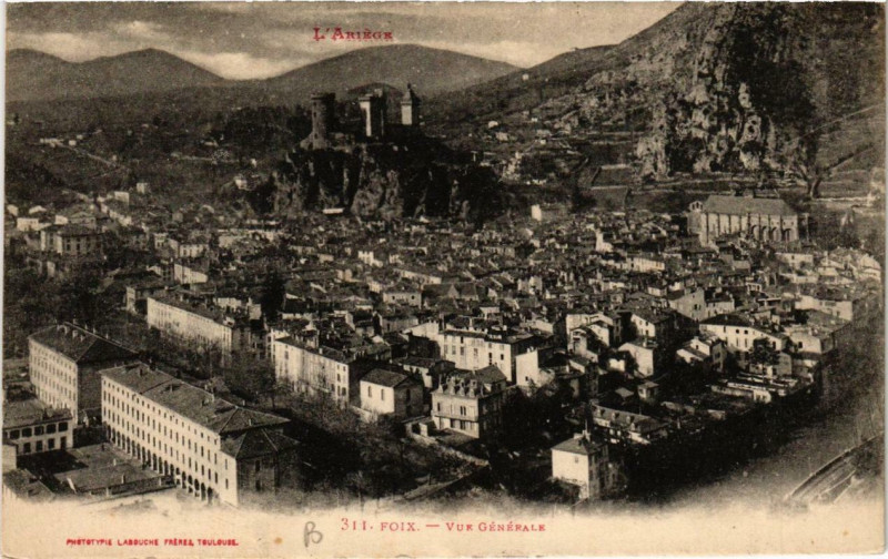 Carte postale ancienne Foix Vue Générale à Foix