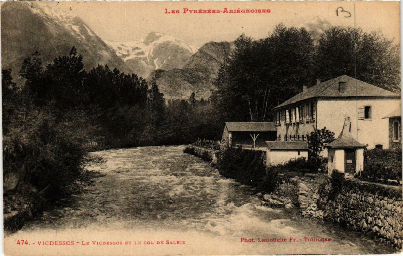 Carte postale ancienne Vicdessos Le Vicdessos et le Col de Saleix