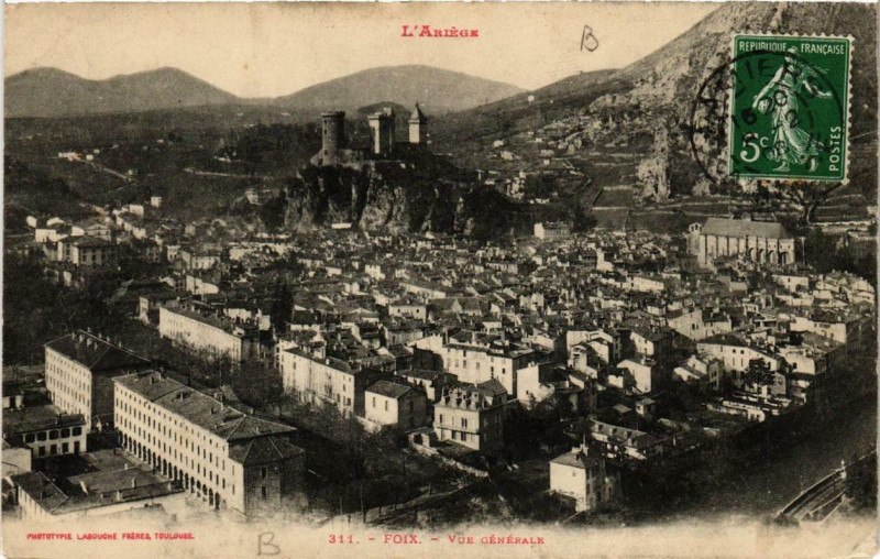 Carte postale ancienne Foix Vue Générale à Foix