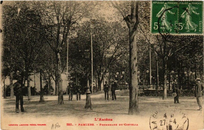 Carte postale ancienne Pamiers Promenade du Castella à Pamiers