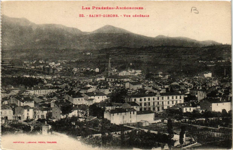 Carte postale ancienne Saint-Girons Vue Générale à Saint-Girons