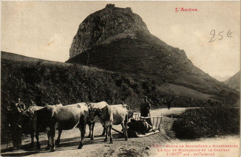 Carte postale ancienne L'Ariege Route de Montsegur a Montferrier à Montségur