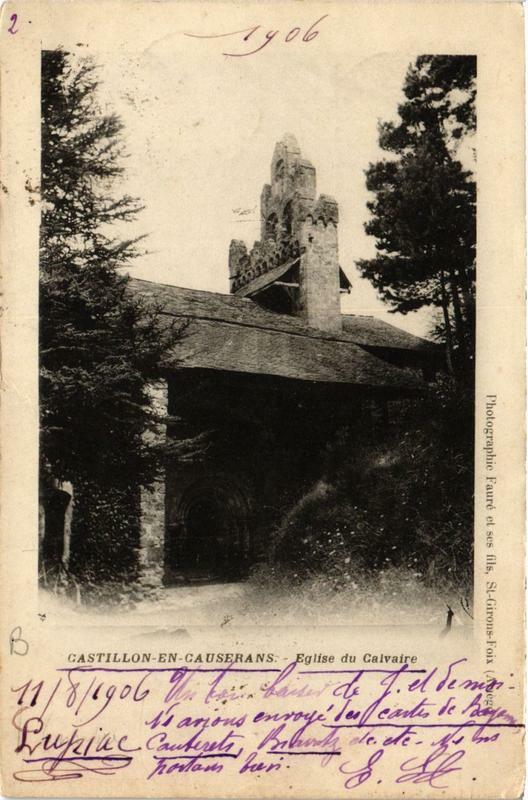 Carte postale ancienne Castillon en Causerans, Eglise du Calvaire